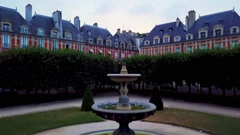 Drone camera rising and gradually showing panorama of Paris city over Stock Footage 176448746