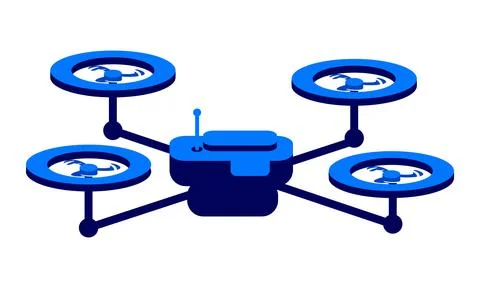 Drone with camera semi flat color vector object Stockillustratie