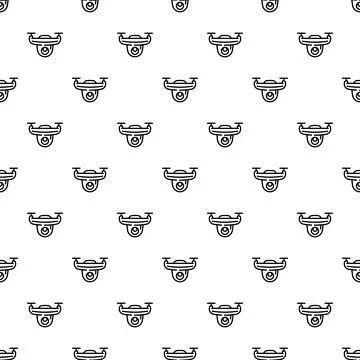 Drone camera surveillance technology line art seamless pattern Stock Illustration