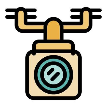 Drone camera taking photo icon thin line vector illustration Stock Illustration