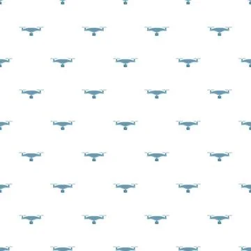 Drone camera technology seamless pattern on white background Illustrazione stock
