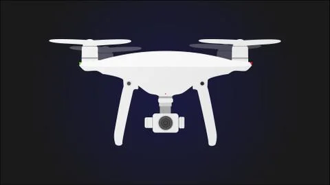 Drone with camera vector .UAV drone copter. Photo and video drone icon vector Stock Illustration