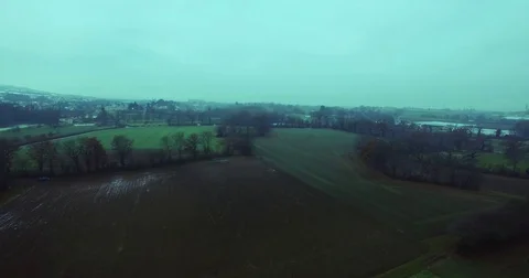 Drone campain view in winter with cloudy weather Stock Footage 83995946