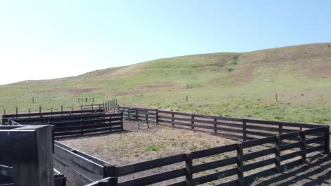 Drone Capture of a Horse Corral at Columbia State Park 4K Stock Footage 154371953