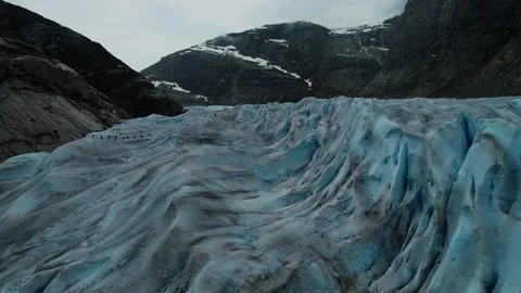 Drone Capture of Nigardsbreen Glacier Norway In A Warming Climate Stockbeeldmateriaal 339134685