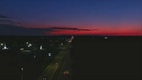 Drone captures a beautiful moment during twilight. Stock Footage 204964495