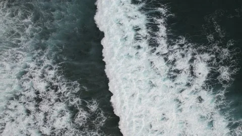 Drone captures epic wave breaking near Sawangan Beach Stockbeeldmateriaal 237467605
