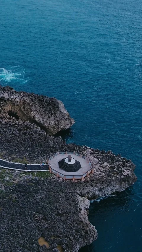 Drone Captures Expansive Coastal Platform System Amidst Rocky Shoreline Stock Footage 324701978