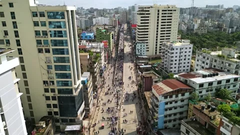 Drone Captures Protest Movement in Dhaka – August 5, 2024 Stock Footage 311881138