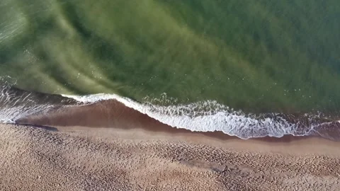 Drone Captures Windy Baltic Sea Approaching Bunker Stock Footage 330231966