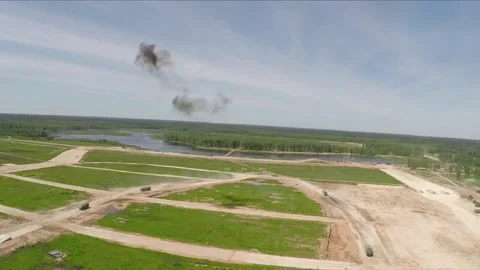 Drone capturing military exercises Stock-Footage 204832965