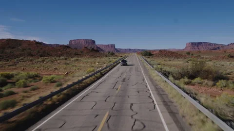 Drone of Car Driving In Utah Stock Footage 320316210