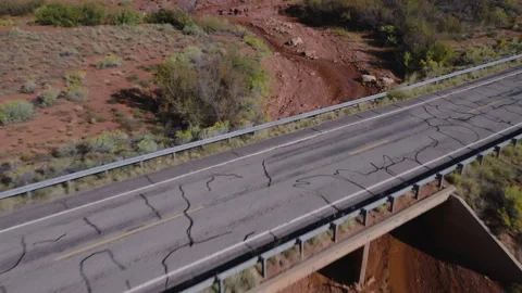 Drone of Car Driving In Utah Stock Footage 320316256