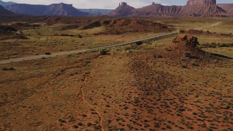 Drone of Car Driving In Utah Stock Footage 320316593