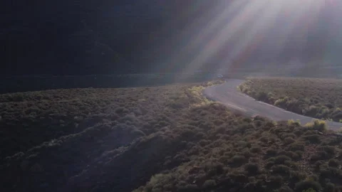 Drone of Car Driving In Utah Stock Footage 320317103