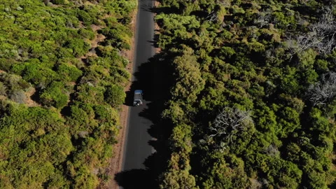 Drone of car on empty road 库存影片 149322910