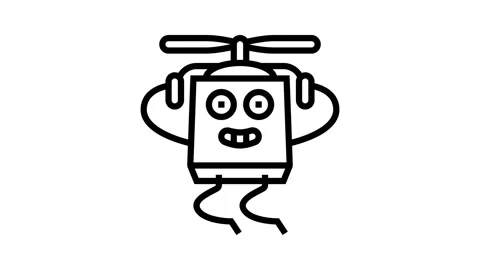 Drone cardboard box character line icon animation Stock Footage 326133196