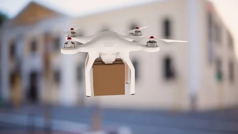 Drone carrying a box 스톡 동영상 106265640