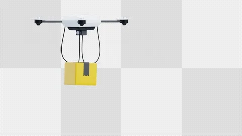 Drone carrying delivery package 3d animation Stock Footage 317210754
