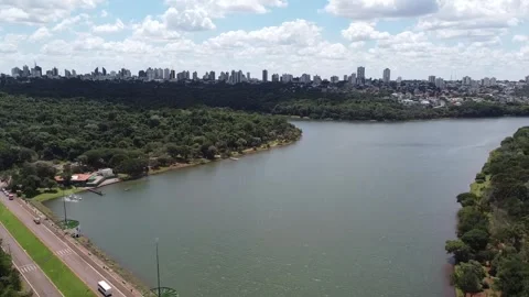 Drone Cascavel Lake Stock Footage 306325800