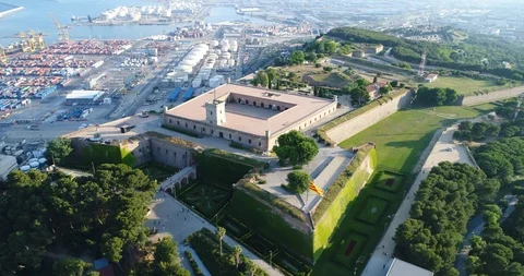 Drone - Castle, Ocean, Mountain, View Stock Footage 91705629