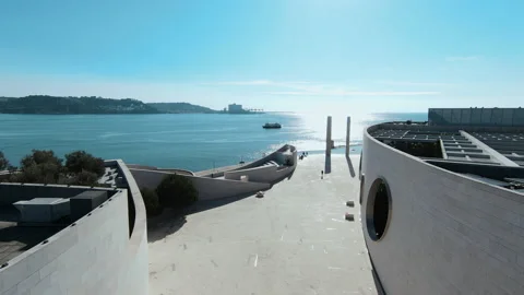 Drone Champalimaud Foundation Stock Footage 235435018