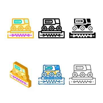 Drone charging autonomous delivery color icon vector diversity Stock Illustration