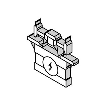 Drone charging autonomous delivery isometric icon vector illustration イラスト素材