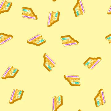 Drone charging autonomous delivery isometric icon seamless pattern Stock Illustration