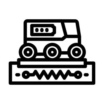 Drone charging autonomous delivery line icon vector illustration Stock Illustration