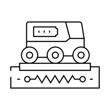 Drone charging autonomous delivery line icon vector illustration Stock Illustration