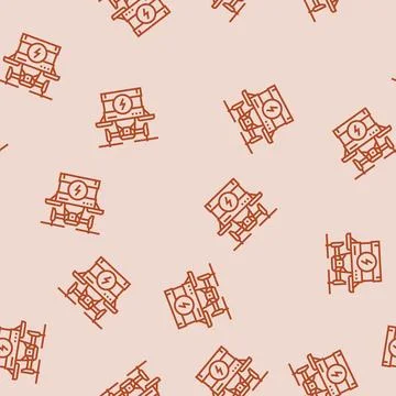 Drone charging autonomous delivery line seamless pattern Stockillustratie