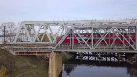 Drone chases the Aeroexpress train Stock-Footage 166734924