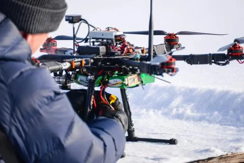 Drone checking Stock Photos