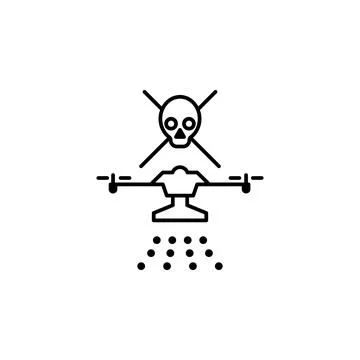 Drone with chemical elements icon. Element of drones for mobile concept and w Stock Illustration