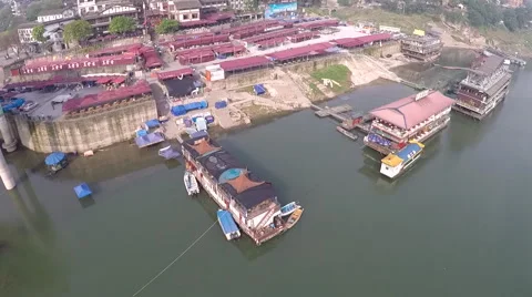 Drone China Chaotianmen Dock Stock Footage 68451857