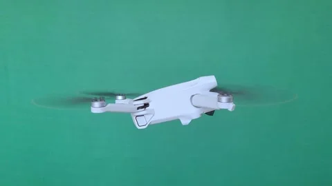 Drone on Chroma key Green screen, Left side Stock Footage 250054824