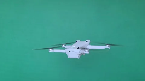 Drone on Chroma key Green screen, Left diagonal Stock Footage 250054856