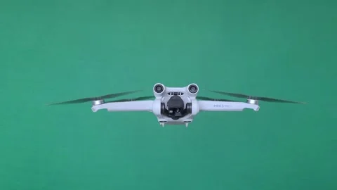 Drone on Chroma key Green screen, Center to bottom Stock Footage 250055069