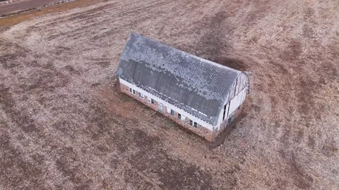 Drone circle of barn in field Stock Footage 297276560