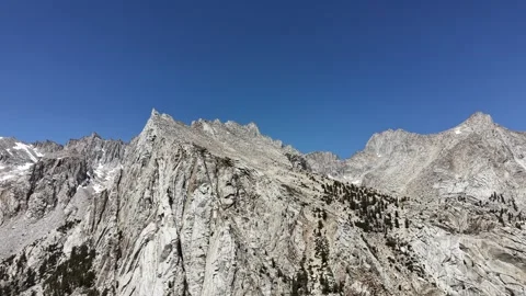 Drone Circles Mount Whitney Above Sierra Nevada Wilderness Stock Footage 338163078