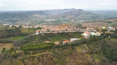 Drone circling around Campofilone Stock Footage 317834877