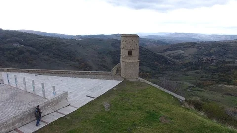 Drone circular view from Tricarico's tower Video stock 106071030