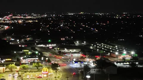 Drone city lights Video stock 256613874