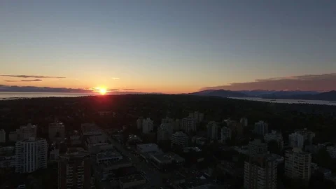 Drone of City Sunset Stock Footage 73543288