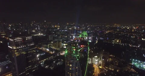 Drone Cityscape Night 스톡 동영상 73507056