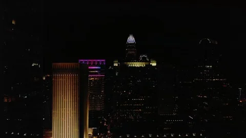 Drone cityscape Nightime Stock Footage 93103693
