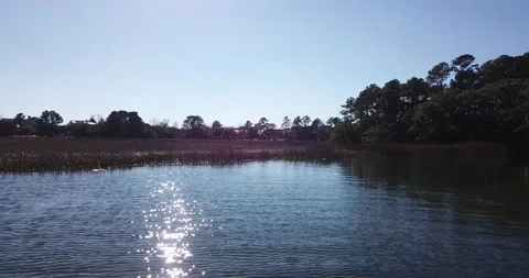Drone clip of a Marsh Stock Footage 177160170