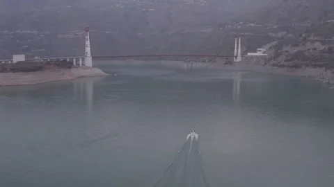 Drone Clip of Motorboating Video stock 262958292