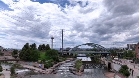Drone clips of South Platte River in Downtown Denver Stock Footage 247783871